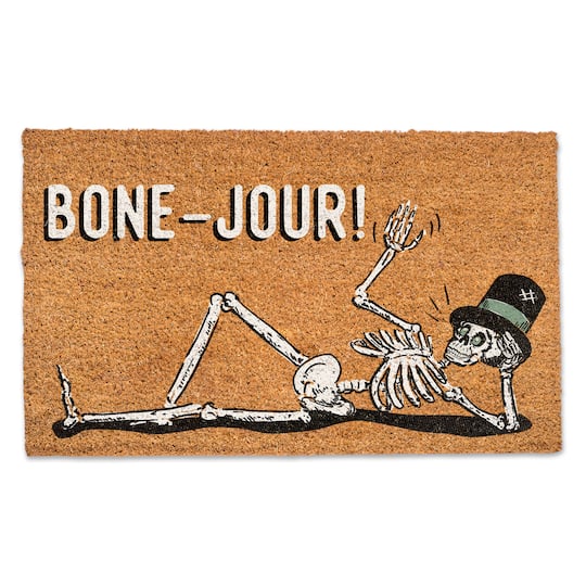 Bone-Jour Skelly Lounging Skeleton Doormat